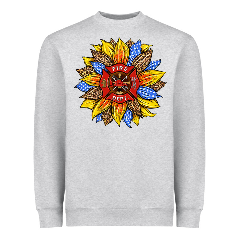 Firefighter Sunflower Heavyweight Sweatshirt by HRA Design Shop | Teevron