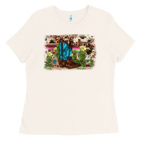 Bone cactus boot background Ladies Tee - AdoDesignShop