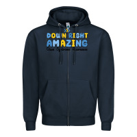 Navy down right amazing down syndrome awareness Zipper Hoodie - MaliasSmallBusiness