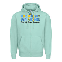 Seafoam down right amazing down syndrome awareness Zipper Hoodie - MaliasSmallBusiness
