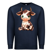 Navy Baby Brown Cow Premium Sweatshirt - MaliasSmallBusiness