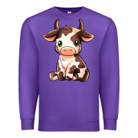 Purple Baby Brown Cow Premium Sweatshirt - MaliasSmallBusiness