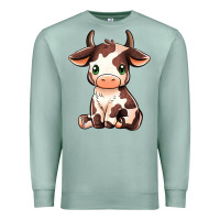 Seafoam Baby Brown Cow Premium Sweatshirt - MaliasSmallBusiness