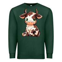 Sports Green Baby Brown Cow Premium Sweatshirt - MaliasSmallBusiness