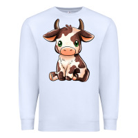 White Baby Brown Cow Premium Sweatshirt - MaliasSmallBusiness