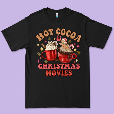 Premium Tee hot cocoa and christmas movies