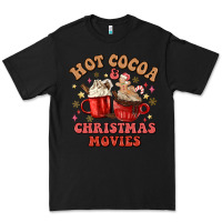Black hot cocoa and christmas movies Premium Tee - MaliasSmallBusiness