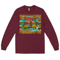 Burgundy camping is my happy place Long Sleeve Tee - Artiststas