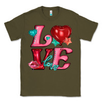 Army Green love with balloons Classic Tee - AdoDesignShop