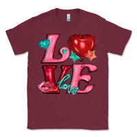 Burgundy love with balloons Classic Tee - AdoDesignShop