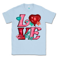 Dusty Blue love with balloons Classic Tee - AdoDesignShop