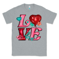 Heather Grey love with balloons Classic Tee - AdoDesignShop