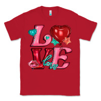 Red love with balloons Classic Tee - AdoDesignShop