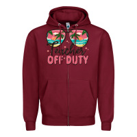 Burgundy teacher off duty Zipper Hoodie - MaliasSmallBusiness