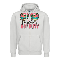 Dove Grey teacher off duty Zipper Hoodie - MaliasSmallBusiness