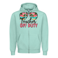 Seafoam teacher off duty Zipper Hoodie - MaliasSmallBusiness