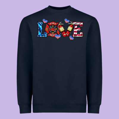 Firefighter Love Heavyweight Sweatshirt Designed By Hra Design Shop