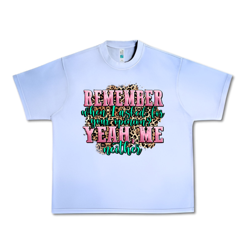 Remember When I Asked For Your Opinion Yeah Me Nei Urban Heavy Tee by AdoDesignShop | Teevron