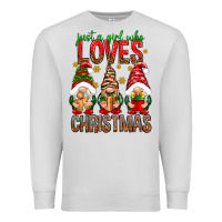 Dove Grey Just a girl who loves Christmas Premium Sweatshirt - NancyCooperArtShop