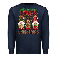 Navy Just a girl who loves Christmas Premium Sweatshirt - NancyCooperArtShop