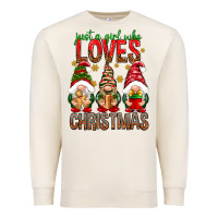Sandshell Just a girl who loves Christmas Premium Sweatshirt - NancyCooperArtShop