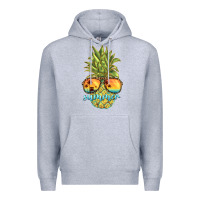Heather Grey pineapple summer Premium Hoodie - BarkalooDesign