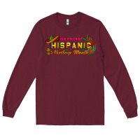 Burgundy national hispanic heritage month Long Sleeve Tee - BundleAndBundleShop