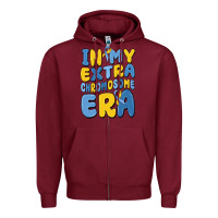 Burgundy in my extra chromosome era Zipper Hoodie - MaliasSmallBusiness