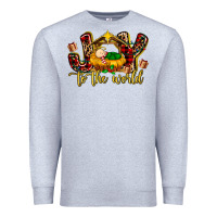 Heather Grey Baby Jesus Joy To The World Premium Sweatshirt - MaliasSmallBusiness