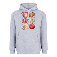 Heather Grey mexican pan dulce Heavyweight Hoodie - MaliasSmallBusiness