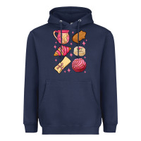 Navy mexican pan dulce Heavyweight Hoodie - MaliasSmallBusiness