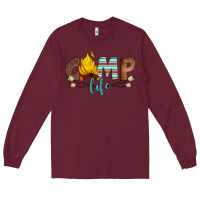 Burgundy camp life Long Sleeve Tee - Artiststas