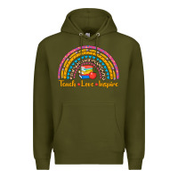 Army Green back to school rainbow teach love inspire Premium Hoodie - AdoDesignShop