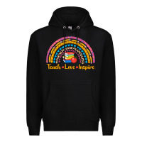 Black back to school rainbow teach love inspire Premium Hoodie - AdoDesignShop