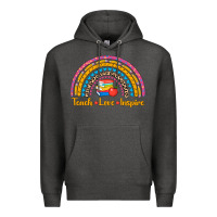 Charcoal Heather back to school rainbow teach love inspire Premium Hoodie - AdoDesignShop