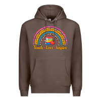 Coffee back to school rainbow teach love inspire Premium Hoodie - AdoDesignShop