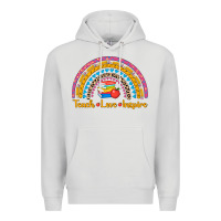Dove Grey back to school rainbow teach love inspire Premium Hoodie - AdoDesignShop
