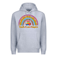 Heather Grey back to school rainbow teach love inspire Premium Hoodie - AdoDesignShop