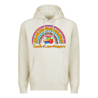 Oatmeal Heather back to school rainbow teach love inspire Premium Hoodie - AdoDesignShop