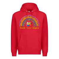 Red back to school rainbow teach love inspire Premium Hoodie - AdoDesignShop