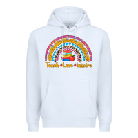 White back to school rainbow teach love inspire Premium Hoodie - AdoDesignShop