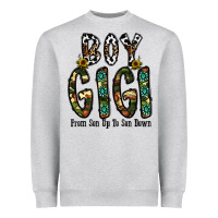 Heather Grey boy gigi from son up to son down Heavyweight Sweatshirt - CowhideDigitalArt