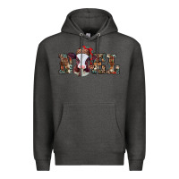 Charcoal Heather western christmas baby cow noel Premium Hoodie - Jasminsmagicworld