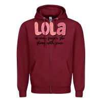 Burgundy lola in every season, she shines with grace Zipper Hoodie - MaliasSmallBusiness