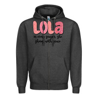 Charcoal Heather lola in every season, she shines with grace Zipper Hoodie - MaliasSmallBusiness
