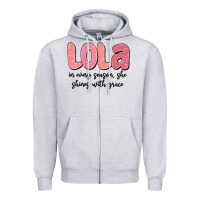 Heather Grey lola in every season, she shines with grace Zipper Hoodie - MaliasSmallBusiness