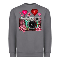 Storm floral heart pink leopard vintage camera Heavyweight Sweatshirt - FaDigitalArtStudio