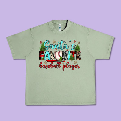 Santa S Favorite Baseball Player Urban Heavy Tee Designed By Jahusdesignshop