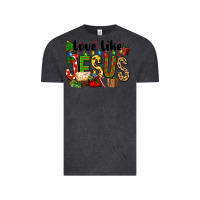 Vintage Black Christmas love like jesus Vintage Tee - FaDigitalArtStudio