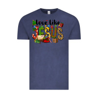 Vintage Denim Christmas love like jesus Vintage Tee - FaDigitalArtStudio